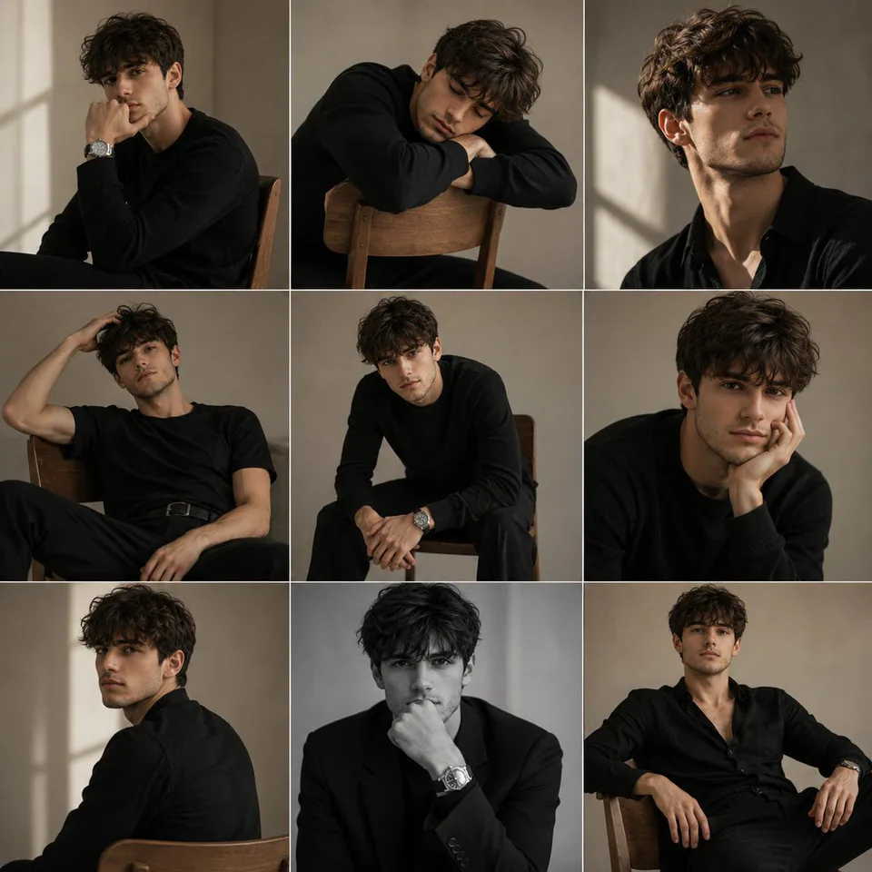 Monochrome Studio Portrait Grid